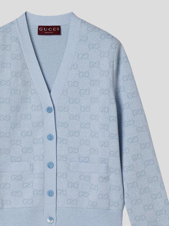 25SS 구찌 긴팔 티셔츠 818735 XKEOH4546 Light blue white - GUCCI