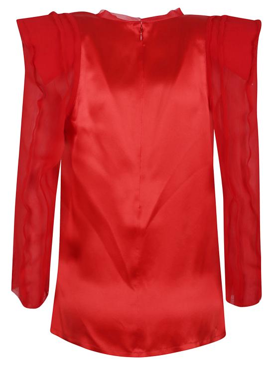 25SS 발망 블라우스 EF0AG665MH04 3CE ROUGE FONCE - BALMAIN