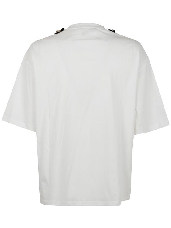  발망 반팔 티셔츠 EF0EG135PC93 GRR WHITE BLACK RED - BALMAIN
