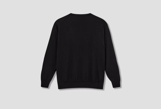 25SS COMOLI 긴팔 티셔츠 코튼 크루넥 니트 B01-06001 블랙 - COMOLI
