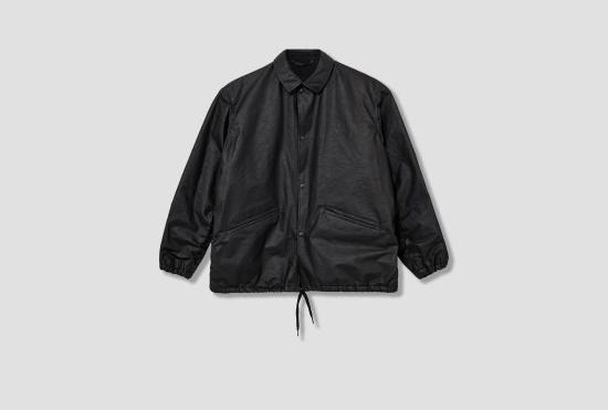 25SS COMOLI 가죽 자켓 페이퍼 가죽 코치 재킷 B01-01016 블랙