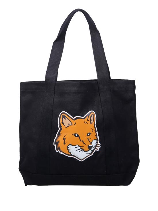 25SS 메종키츠네 폭스 헤드 토트백  LW05101WW0050 P199 BLACK