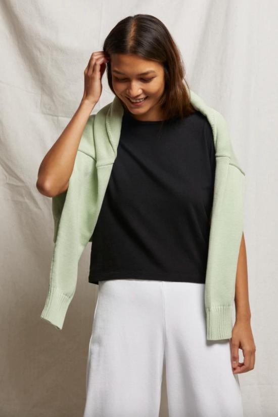  퍼펙트 화이트 티 반팔 티셔츠 Perfectwhitetee Lisa 재활용 코튼 S/S 티셔츠 True Black - PERFECT WHITE TEE