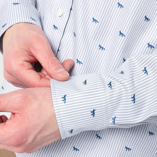 25SS 메종키츠네 긴팔 셔츠 MM00408WC5046 Grey - MAISON KITSUNE