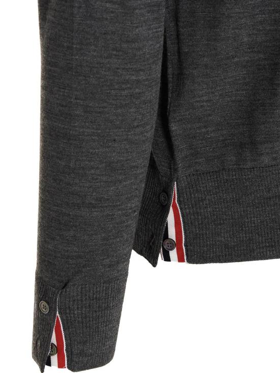 25FW 톰브라운 사선완장 메리노 울 니트 MKA002AY1014038 Grey - THOM BROWNE