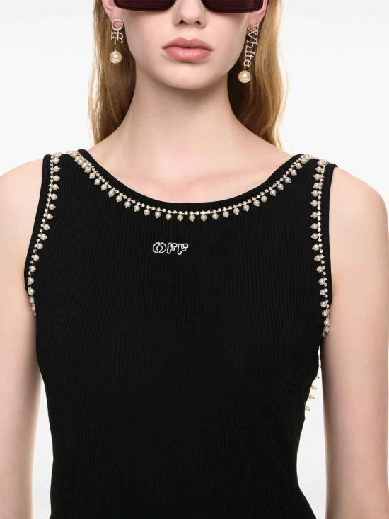  오프화이트 민소매 티셔츠 OWAD258F24JER0011001 Black - OFF WHITE