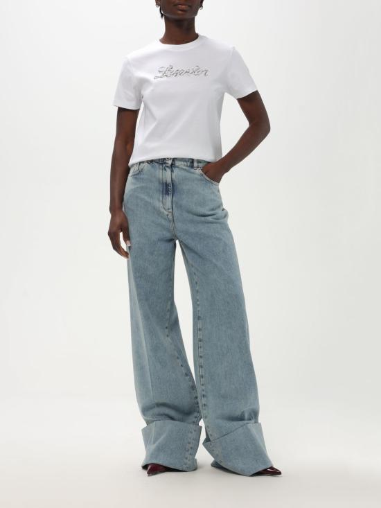 25FW 랑방 반팔 티셔츠 RWTS9030J176P25 01 White - LANVIN