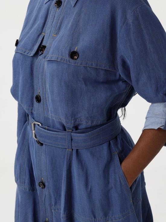 25FW 보테가베네타 롱 원피스 808563V4CX0 4000 Blue - BOTTEGA VENETA