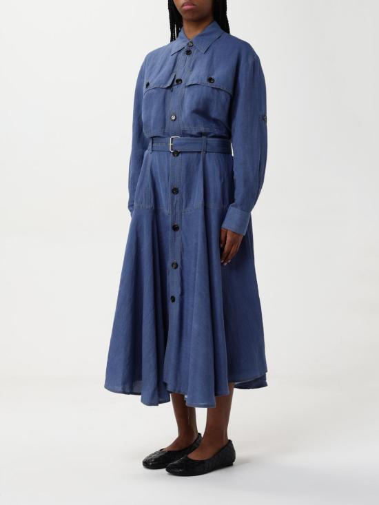 25FW 보테가베네타 롱 원피스 808563V4CX0 4000 Blue - BOTTEGA VENETA