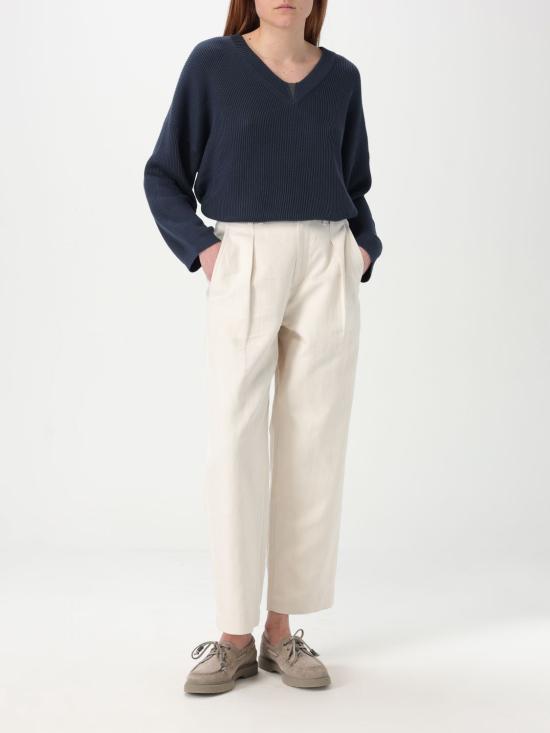 25SS 브루넬로 쿠치넬리 스트레이트 팬츠 MH544P8865 C9002 White - BRUNELLO CUCINELLI