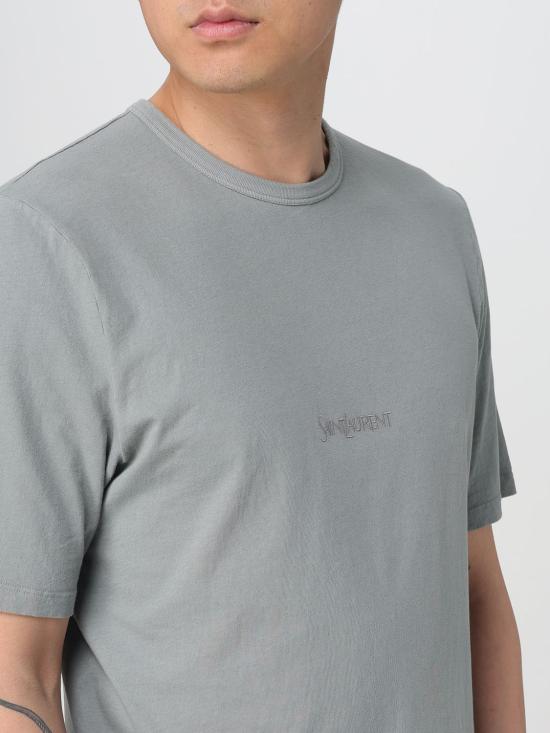 25FW 생로랑 반팔 티셔츠 818535YBHD2 1467 Grey - SAINT LAURENT