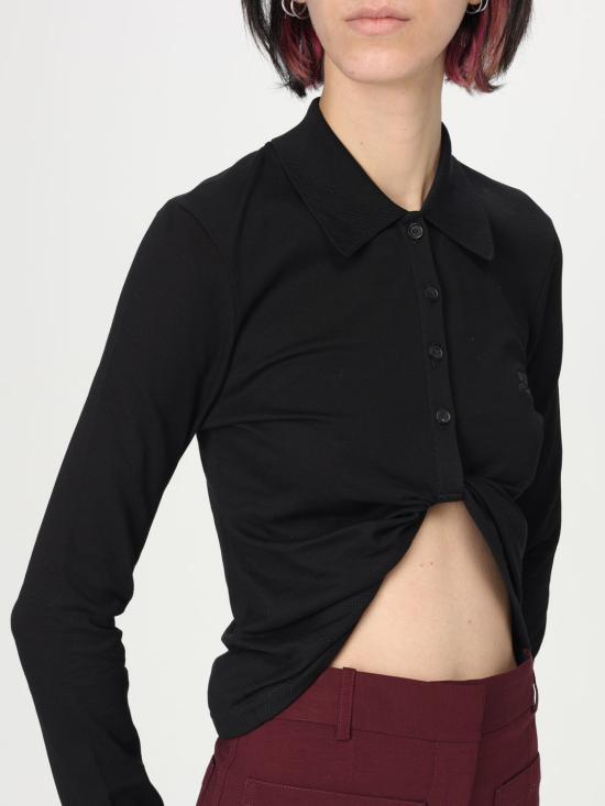 25FW 쿠레쥬 폴로 티셔츠 225JPO048JS0193 9999 Black - COURREGES