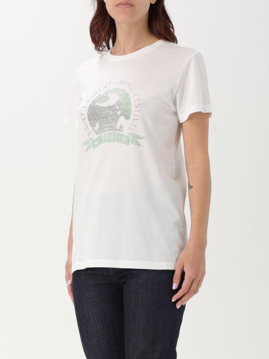 25FW 생로랑 반팔 티셔츠 817047Y37YJ 9010 White - SAINT LAURENT