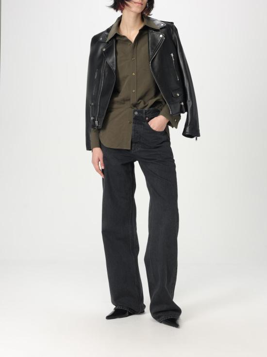 25FW 생로랑 바이커 자켓 481862Y5YA2 1000 Black - SAINT LAURENT