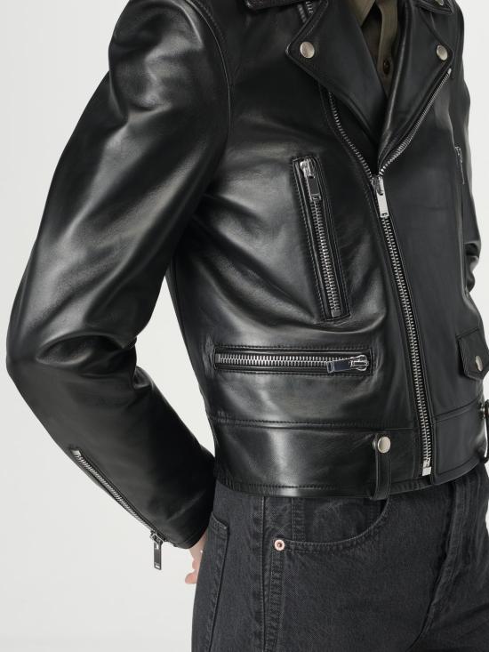 25FW 생로랑 바이커 자켓 481862Y5YA2 1000 Black - SAINT LAURENT