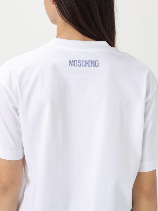 25FW 모스키노 반팔 티셔츠 07150441 3002 White - MOSCHINO