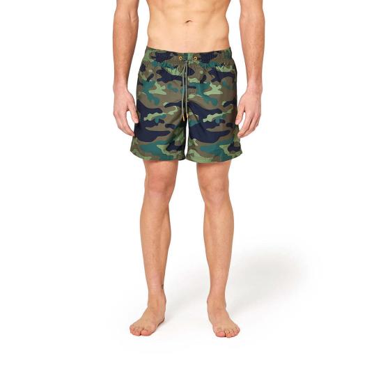  선덱 스윔팬츠 Sundek 15인치 탄성 허리띠 수영복 빈티지 딥 포레스트 - SUNDEK