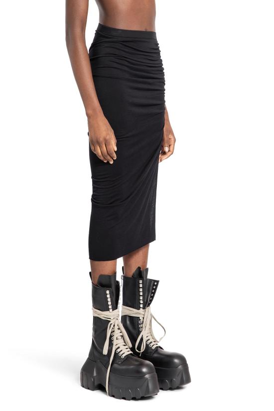  릭 오웬스 롱 스커트 LI02D5310RV09 Black - RICK OWENS