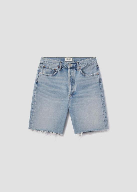  에이골디 데님 숏팬츠 아골드 90년대 데님 쇼트 에이지드 라이트 인디고 - AGOLDE
