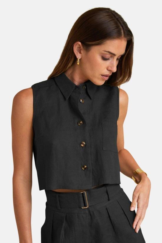  헤브론 민소매 티셔츠 카티아  블랙