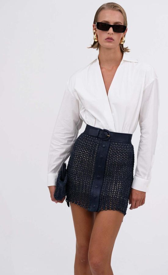  논살란트 레이블 데님 스커트 논샬런트 라벨 아마라 스커트 인디고 데님 - NONCHALANT LABEL