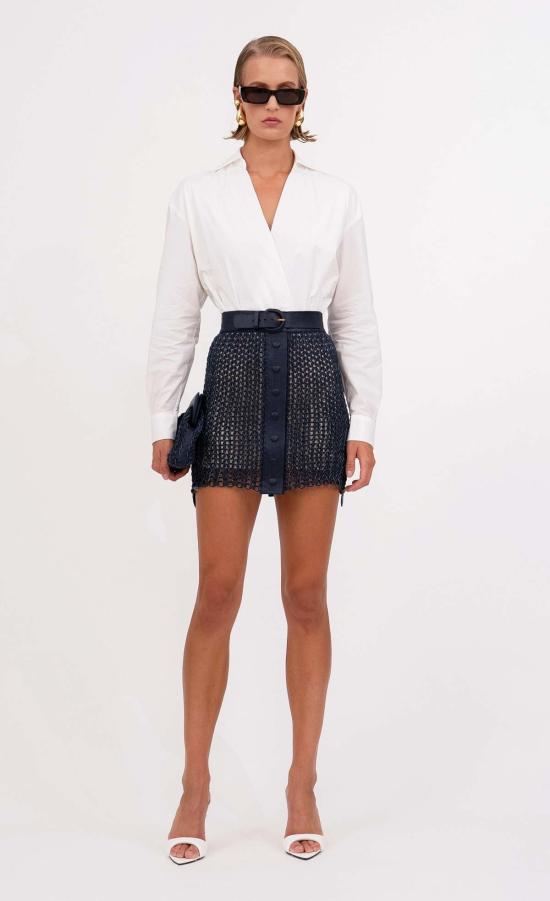  논살란트 레이블 데님 스커트 논샬런트 라벨 아마라 스커트 인디고 데님