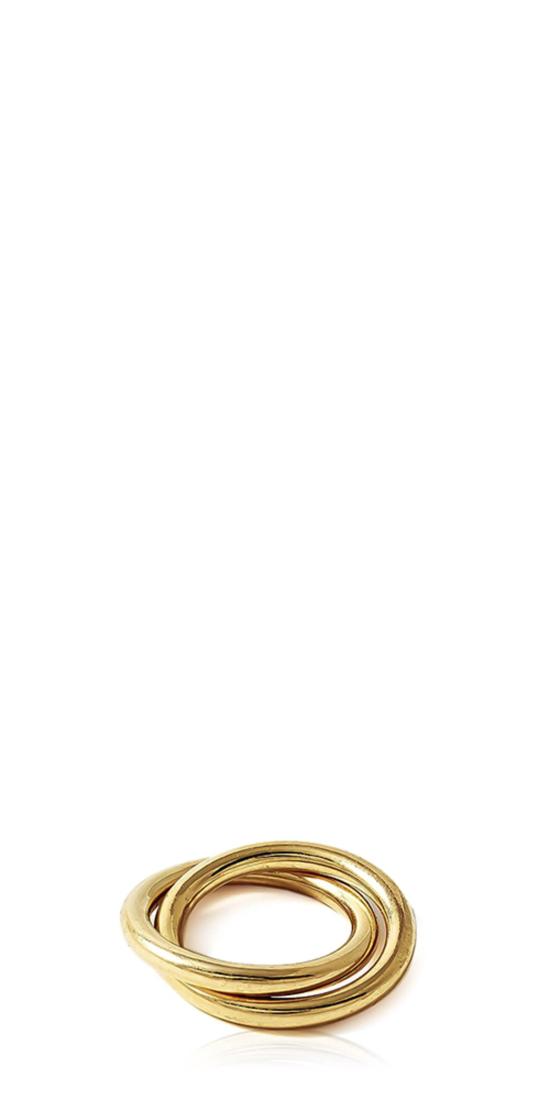  로렌 스튜어트 반지 링크드 패트 밴드 링 골드 - LOREN STEWART