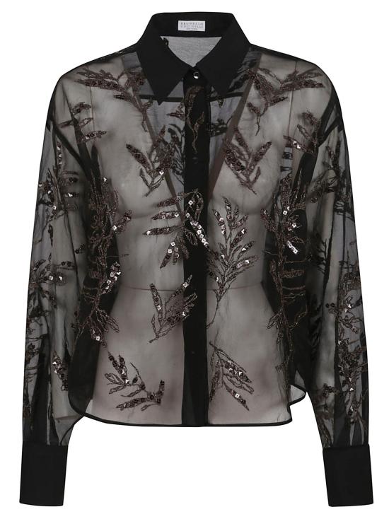 25SS 브루넬로 쿠치넬리 블라우스 MF940HH626 C101 NERO BLACK