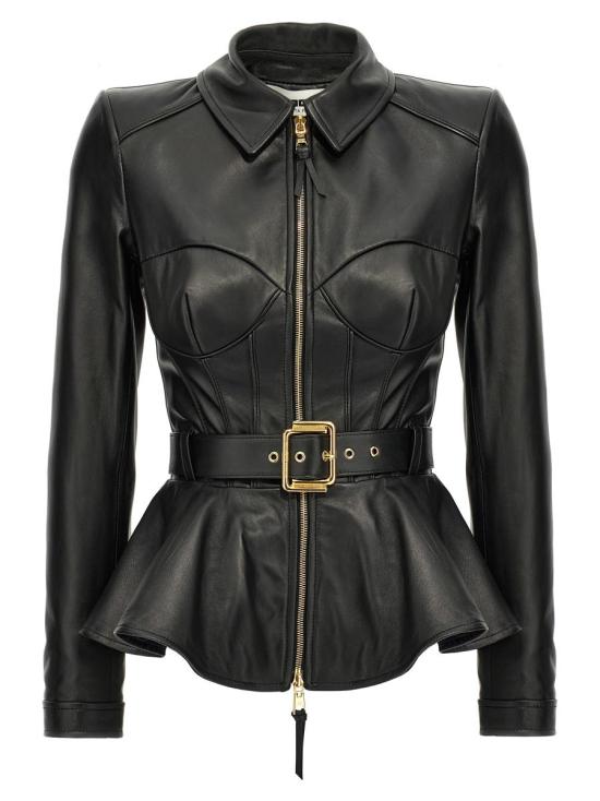 25SS 엘리자베타프랜치 가죽 자켓 GD46Z51E2110 Black