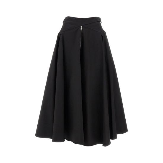  엠에스지엠 숏 스커트 MSGM 가바딘 미디  여성 블랙