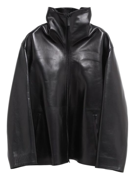 25SS 피비 파일로 가죽 자켓 BV79LE2405 900BK Black