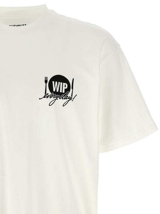 25SS 칼하트 WIP 반팔 티셔츠 I03464400AXX White Black - CARHARTT WIP