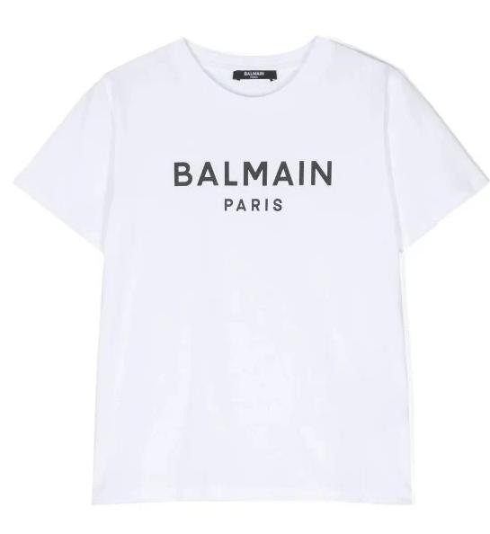 25SS [키즈] 발망 티셔츠 BT8P41 Z0082 100NE White