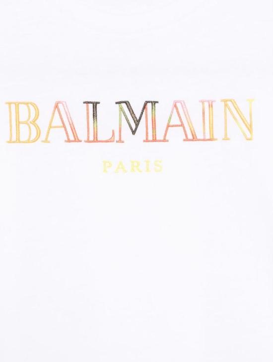 25SS [키즈] 발망 티셔츠 BW8Q41 Z0082 100MC White - BALMAIN