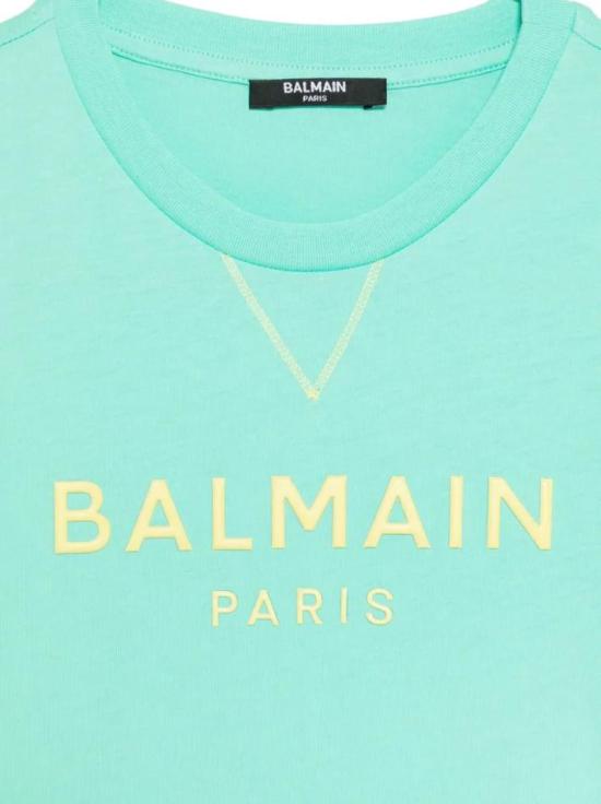 25SS 발망 반팔 티셔츠 BW8Q21 Z0082 780GL Mint Green - BALMAIN