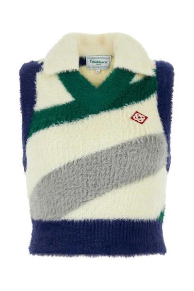  카사블랑카 민소매 티셔츠 CSBW3FRVE002MT WHITE BLUE GREEN DOM