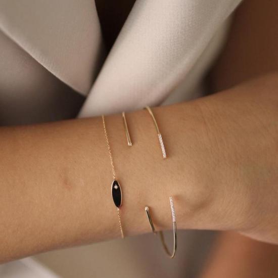  바비 카 팔찌 Bobbie Carr 스플릿 바 다이아몬드 커프 - BOBBIE CARR