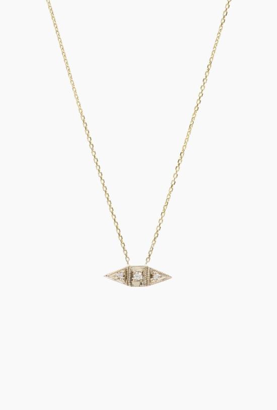  제니 권 디자인스 목걸이/팬던트 제니 권 디자인 데코 포인트 네크리스 14k 옐로우 골드/다이아몬드