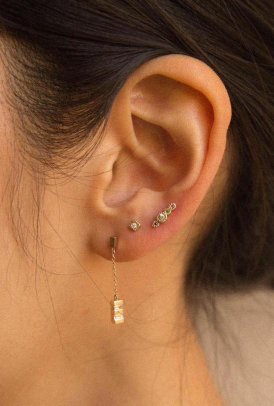  제니 권 디자인스 이어링 제니 권 디자인 다이아몬드 미니 스퀘어 스터드 - JENNIE KWON DESIGNS