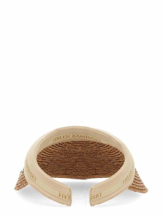  헬렌카민스키 비앙카 바이저 햇 HAT50265NOUGATNATURALLOGO Beige - HELEN KAMINSKI