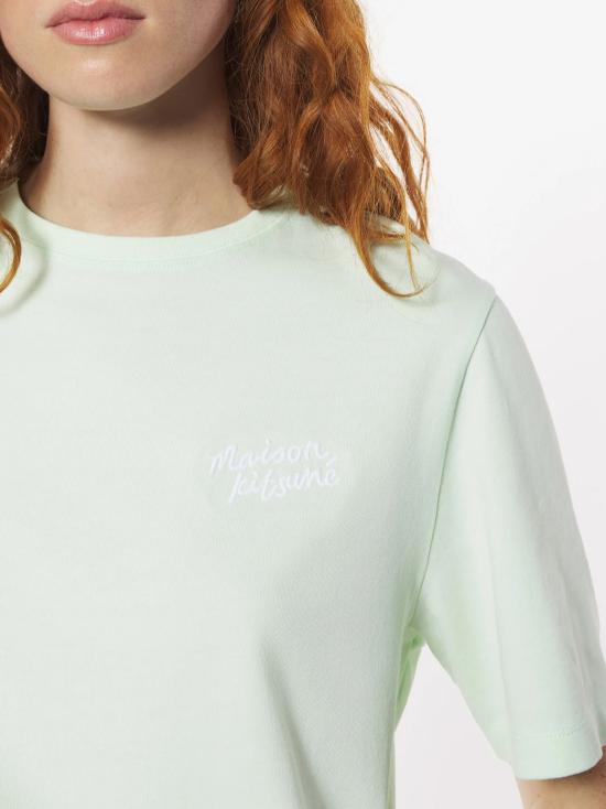  메종키츠네 핸드라이팅 컴포트 티셔츠 MW00126KJ0119 0128 MINT ICE DOM - MAISON KITSUNE