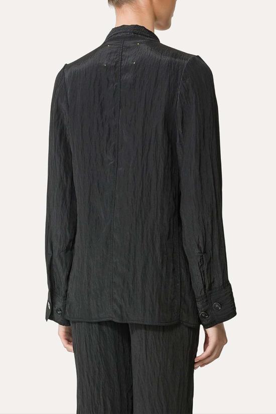  포르테포르테 자켓 포르테 포르테 새틴 오버사이즈 재킷 누아르 - FORTE FORTE