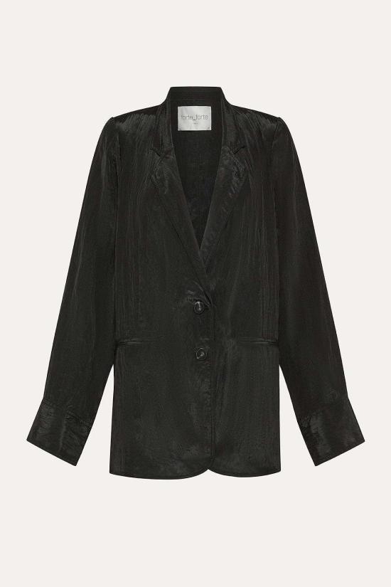  포르테포르테 자켓 포르테 포르테 새틴 오버사이즈 재킷 누아르