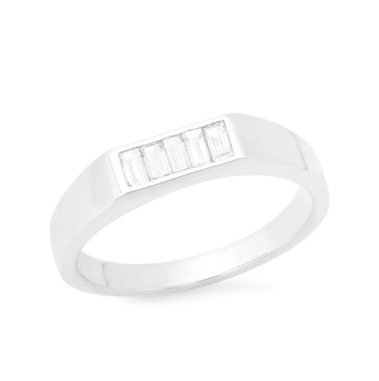  에리네스 반지 다이아몬드 바게트 스테이플 링 14K 골드 - ERINESS