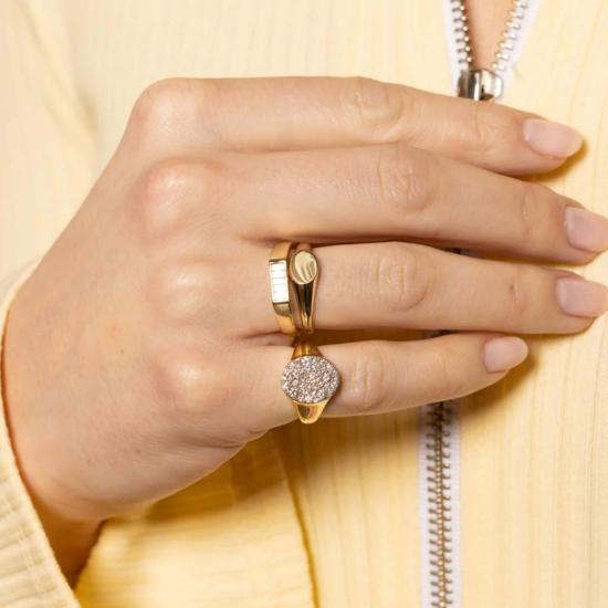  에리네스 반지 미니 골드 시그넷 링 14K 옐로우 골드 - ERINESS