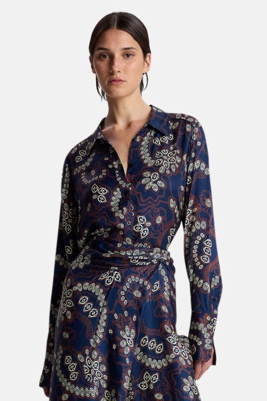  에이엘씨 블라우스 A.L.C. 에이든 탑 네이비/크림