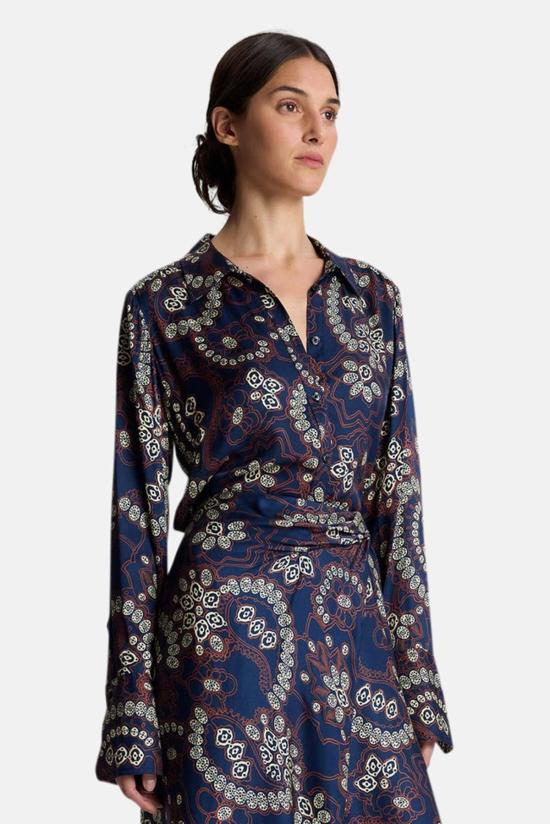  에이엘씨 블라우스 A.L.C. 에이든 탑 네이비/크림 - A.L.C.