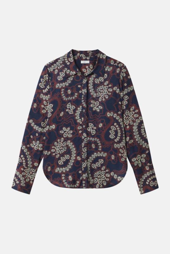  에이엘씨 블라우스 A.L.C. 에이든 탑 네이비/크림 - A.L.C.