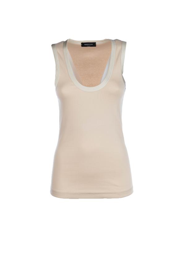 25SS 파비아나 필리피 민소매 티셔츠 JED275F606L396 1261 Sabbia