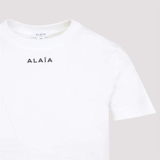 25SS 알라이아 반팔 티셔츠 AA9H0431J0105 000 BLANC - ALAIA